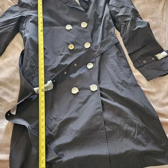 ISAAC MIZRAHI LIVE WOMEN'S BLACK TRENCH COAT XL NWT - Picture 5 of 16